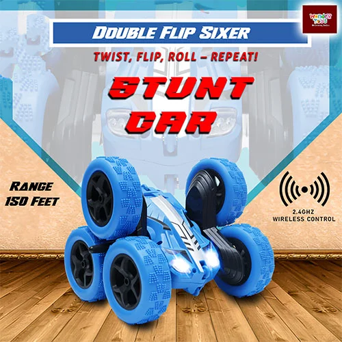 Six Wheels Double Flip Stunt Toy Car