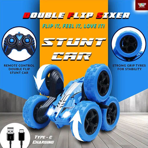 Six Wheels Double Flip Stunt Toy Car