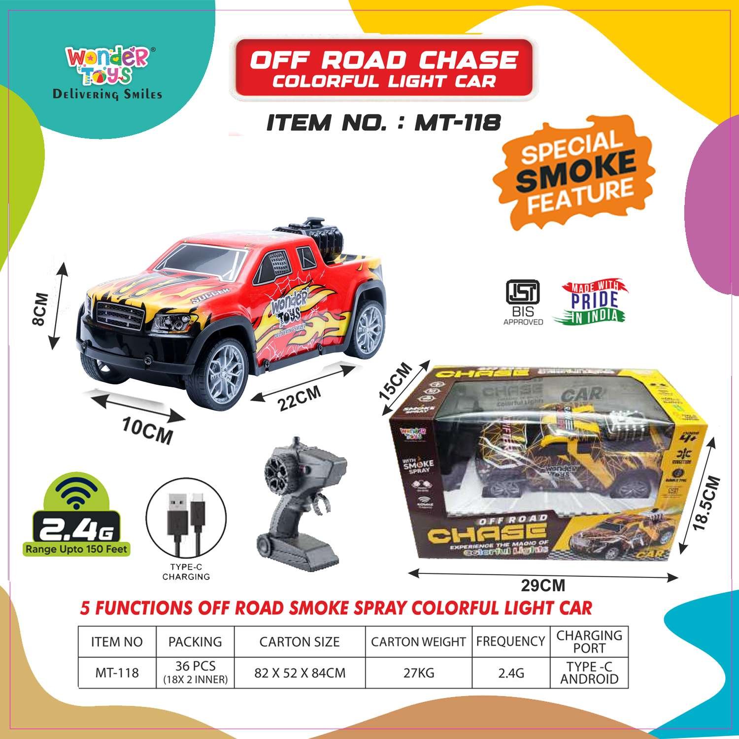 Off Road Chase Colorful Light Car
