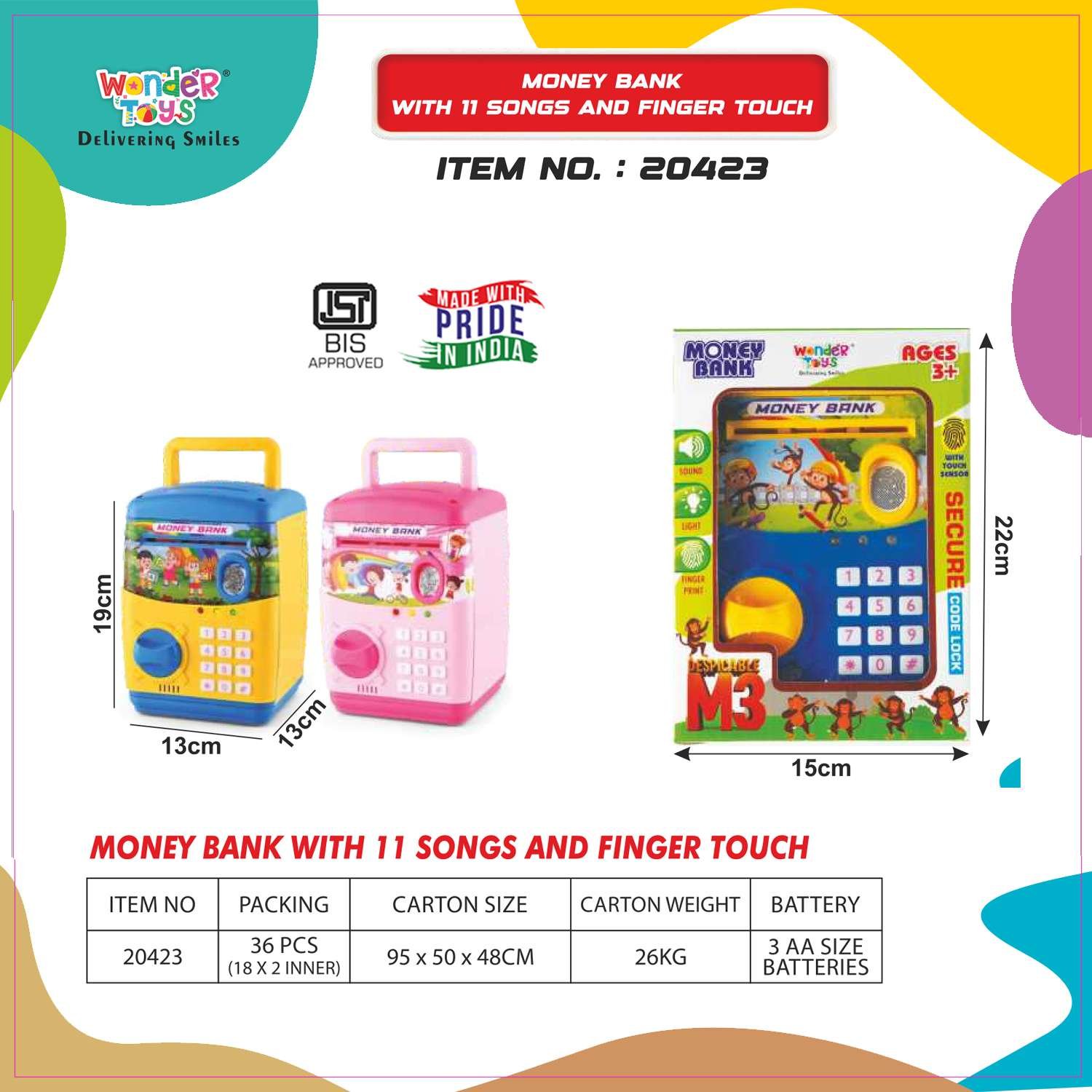 Money Bank With 11 Songs And Finger Touch