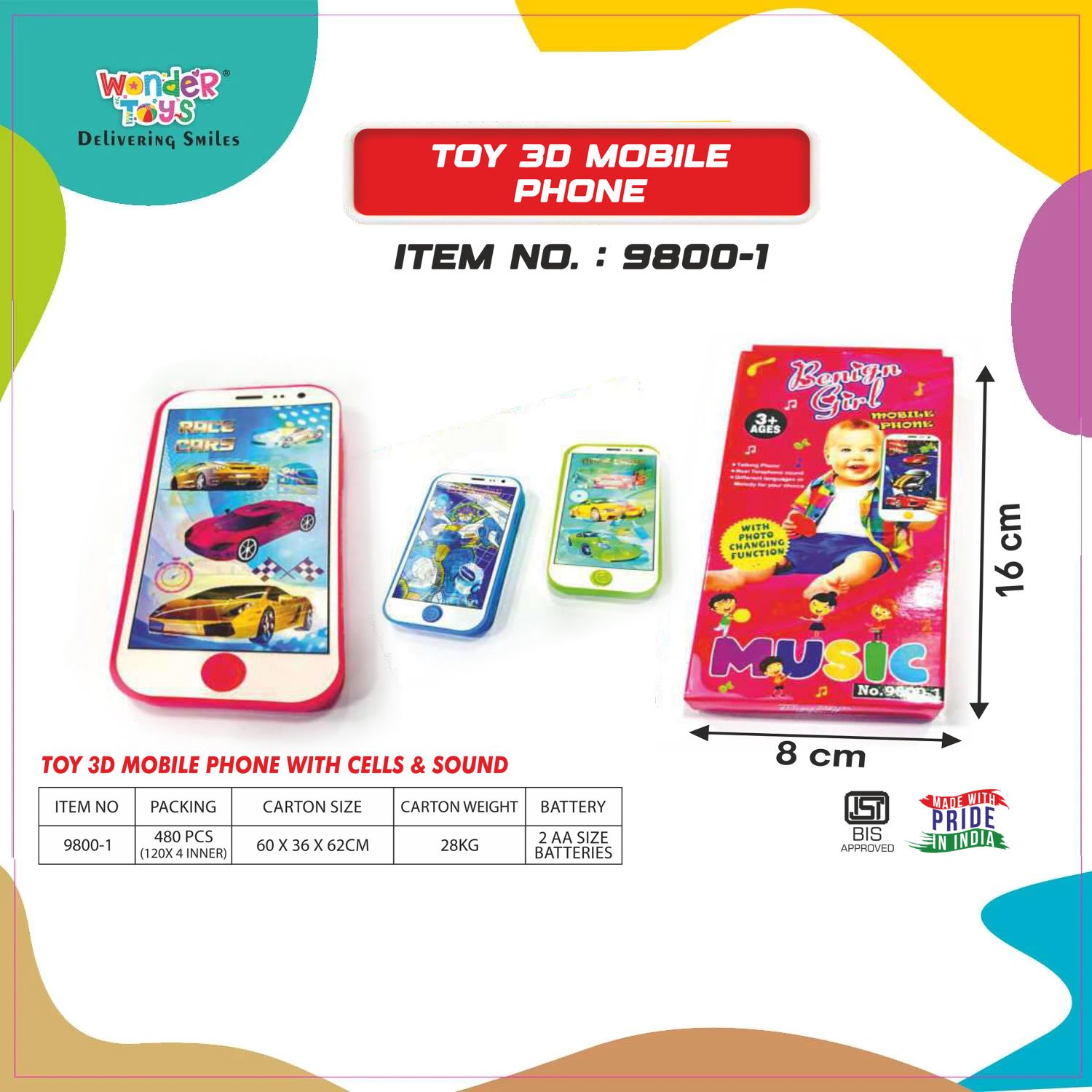 Toy 3D Mobiles Phone