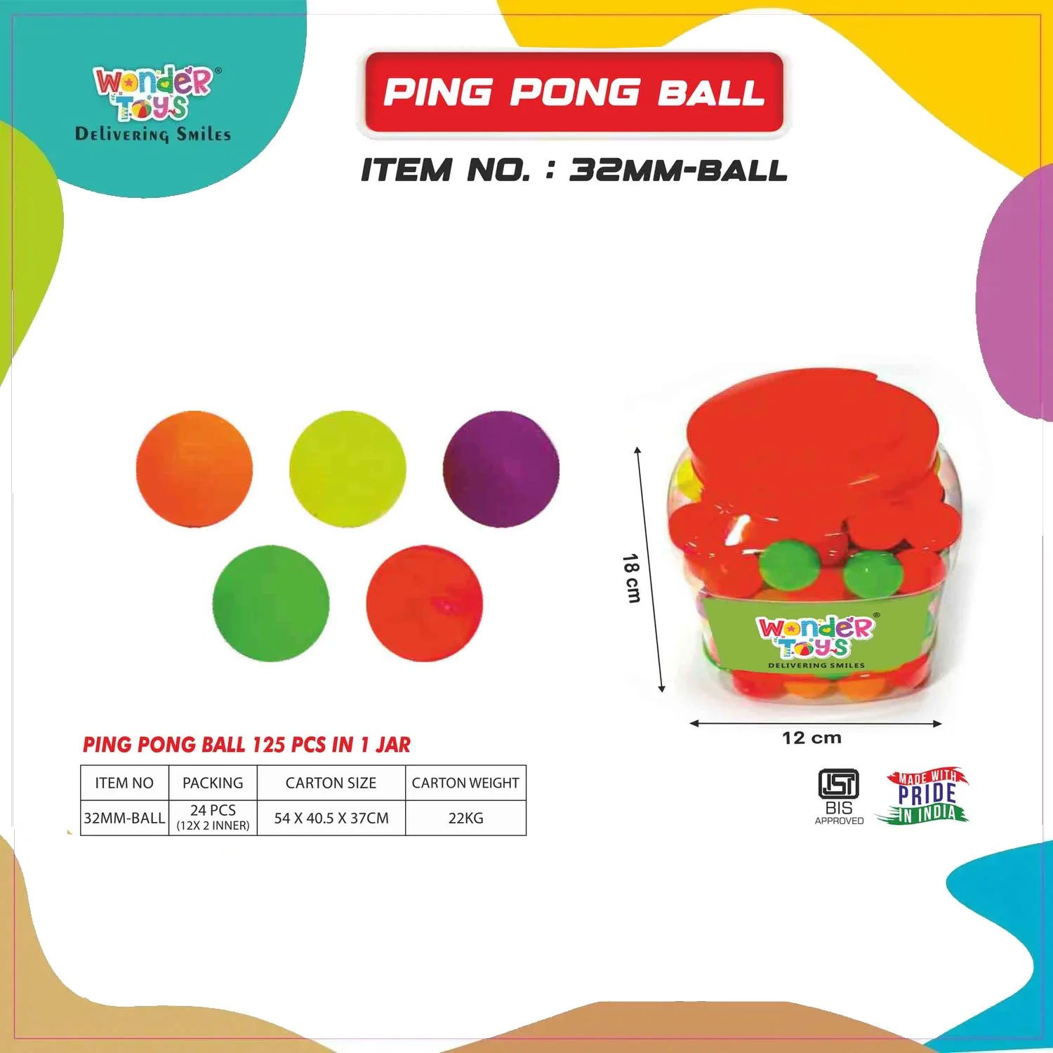 Ping Pong Ball 125 Pcs